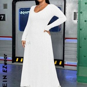 Used for maternity shoot- white long sleeve light fabric flowy dress
